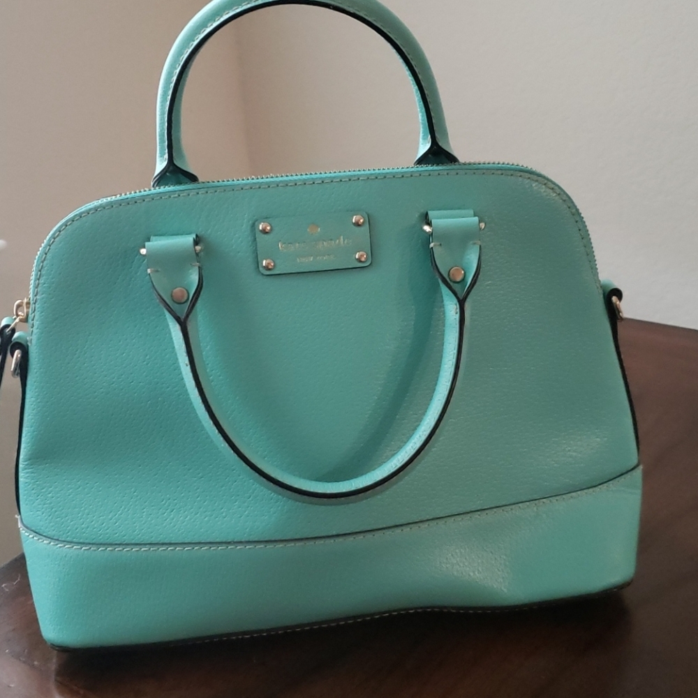 Kate spade Satchel bag women teal green excellent